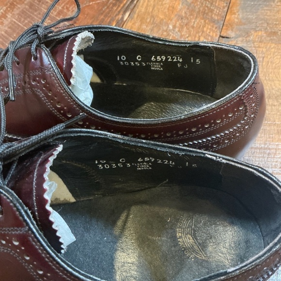 Florsheim Lexington Burgundy Leather Wingtip Oxford Dress Shoes Men’s Size 10C main image 10